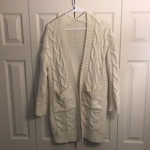 Cable Knit Long Cardigan